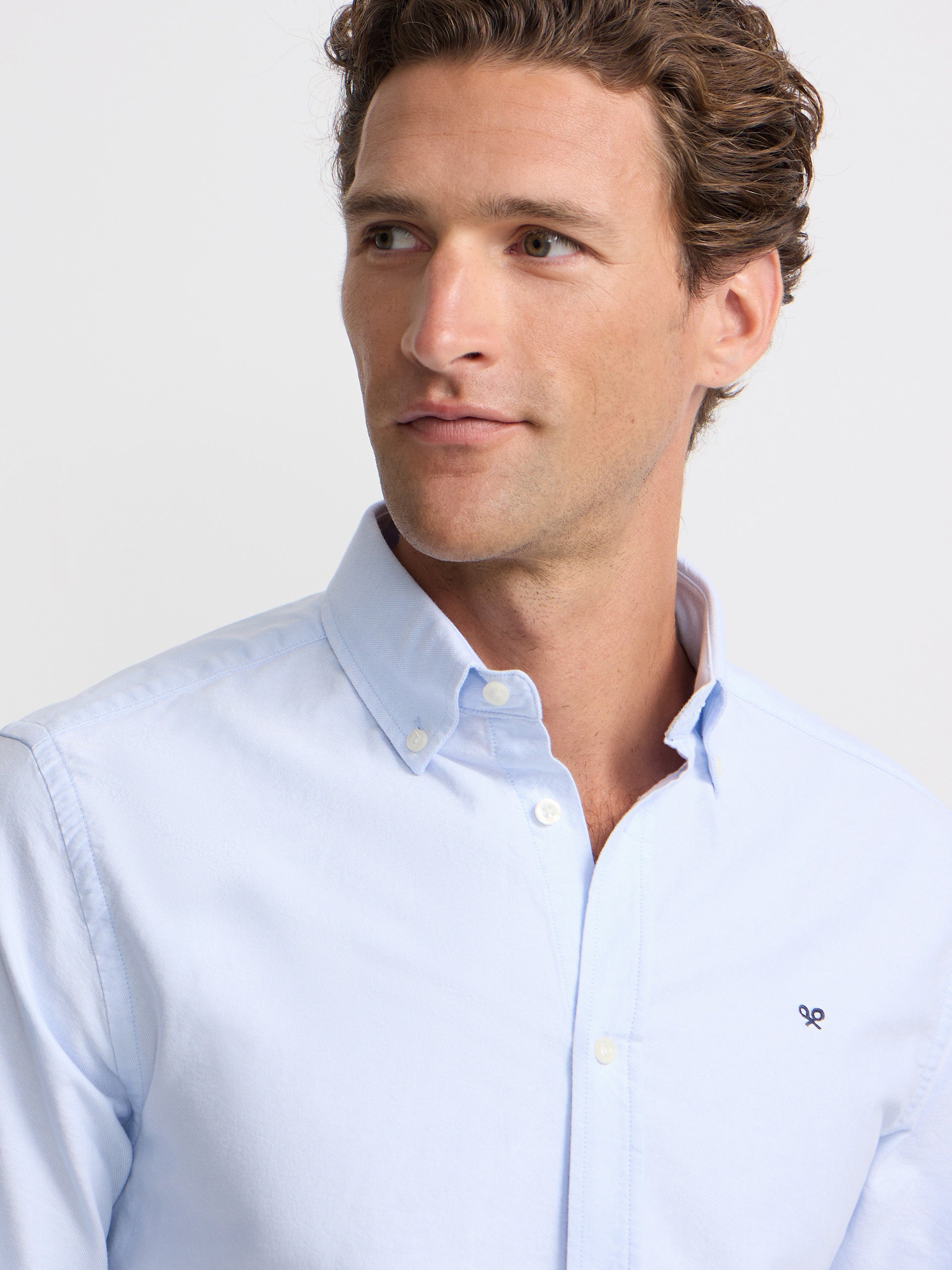 Light blue regular fit Oxford sport shirt