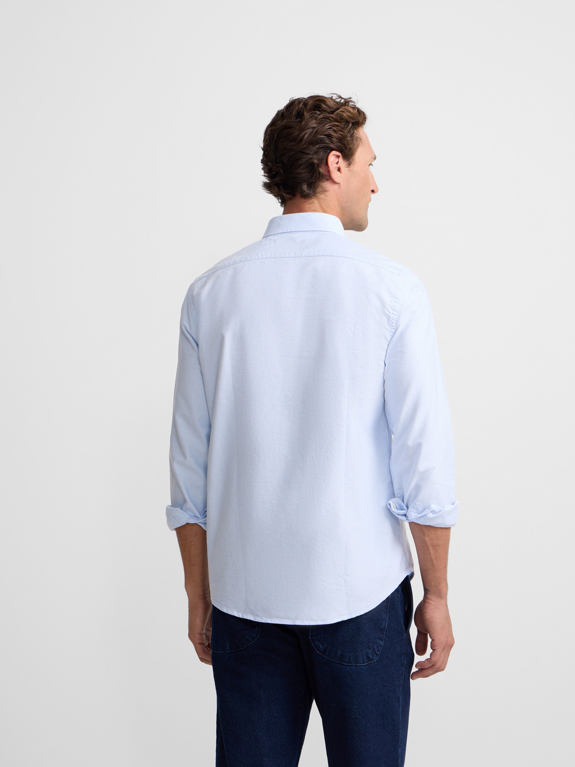 Light blue regular fit Oxford sport shirt