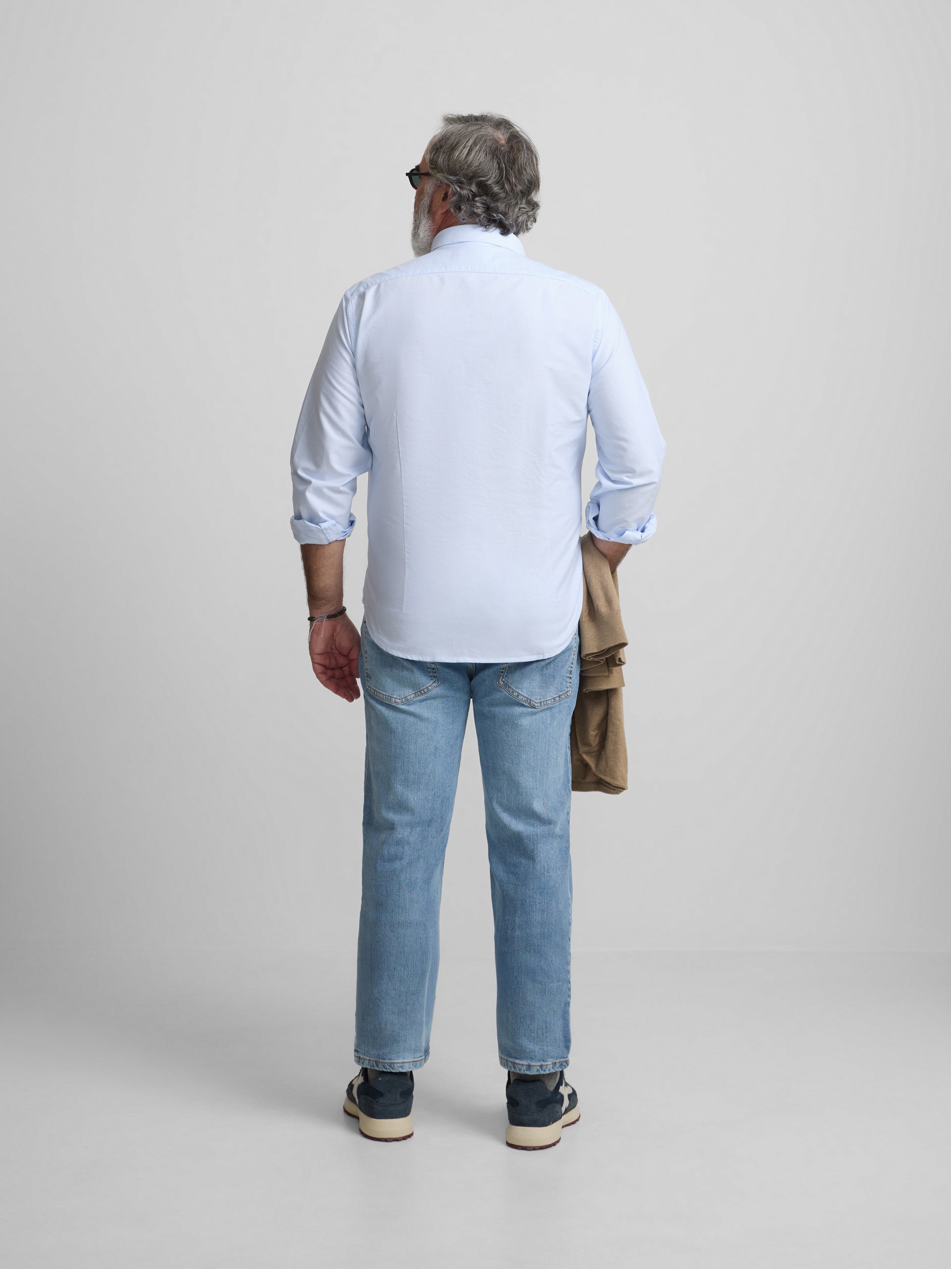 Light blue regular fit Oxford sport shirt