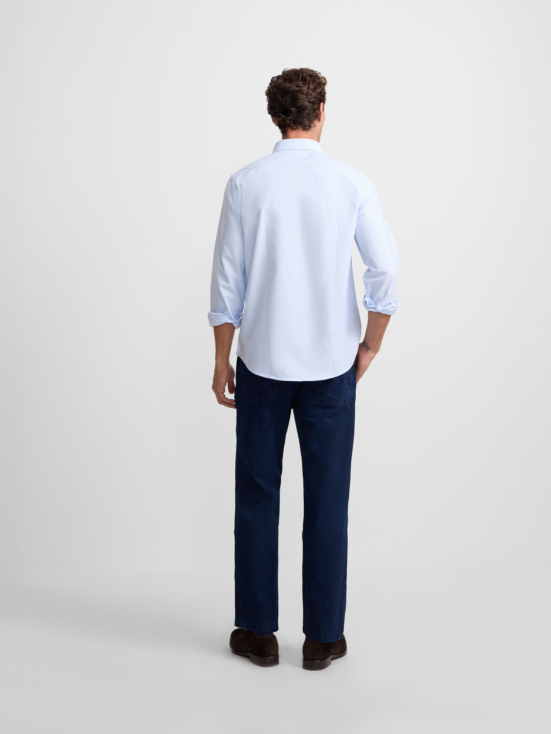 Light blue regular fit Oxford sport shirt