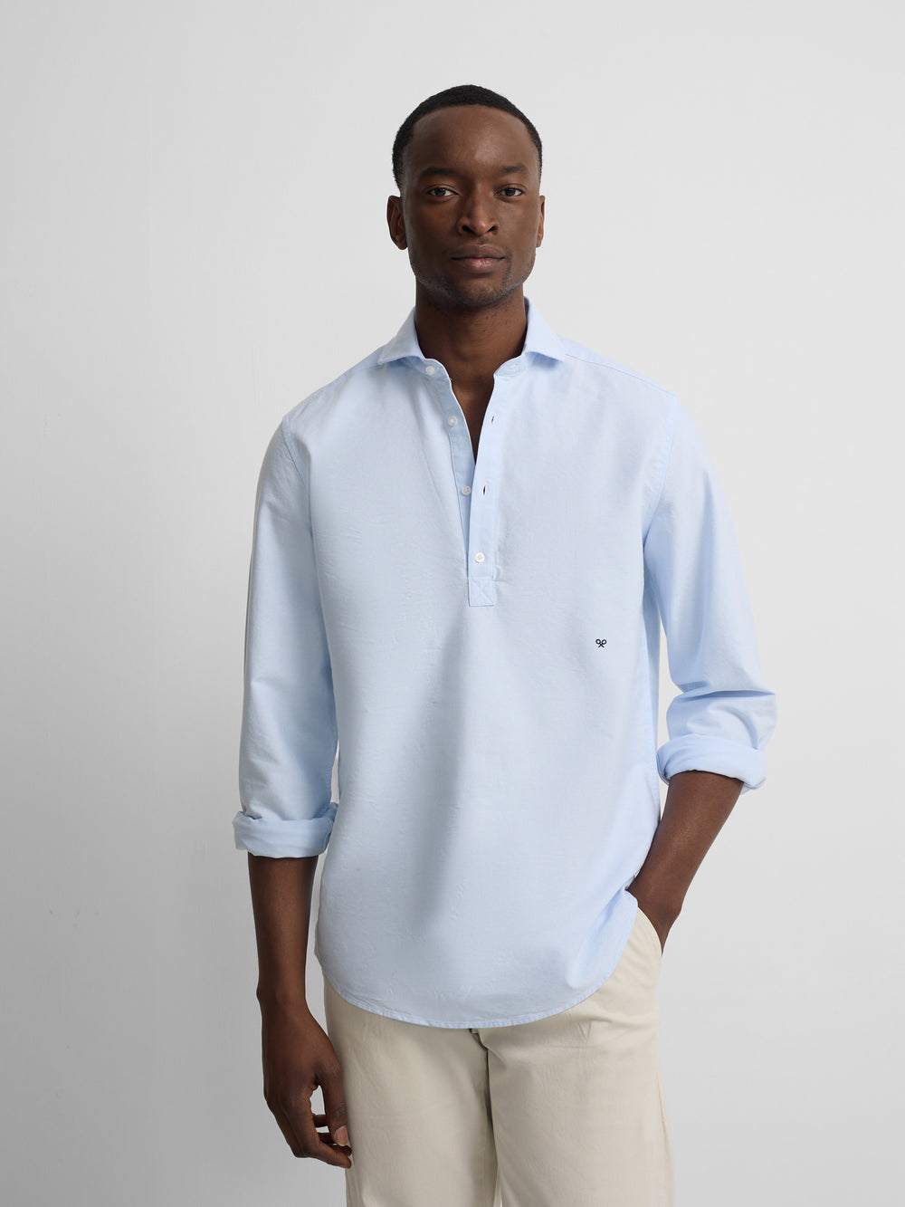 Polera sport oxford celeste