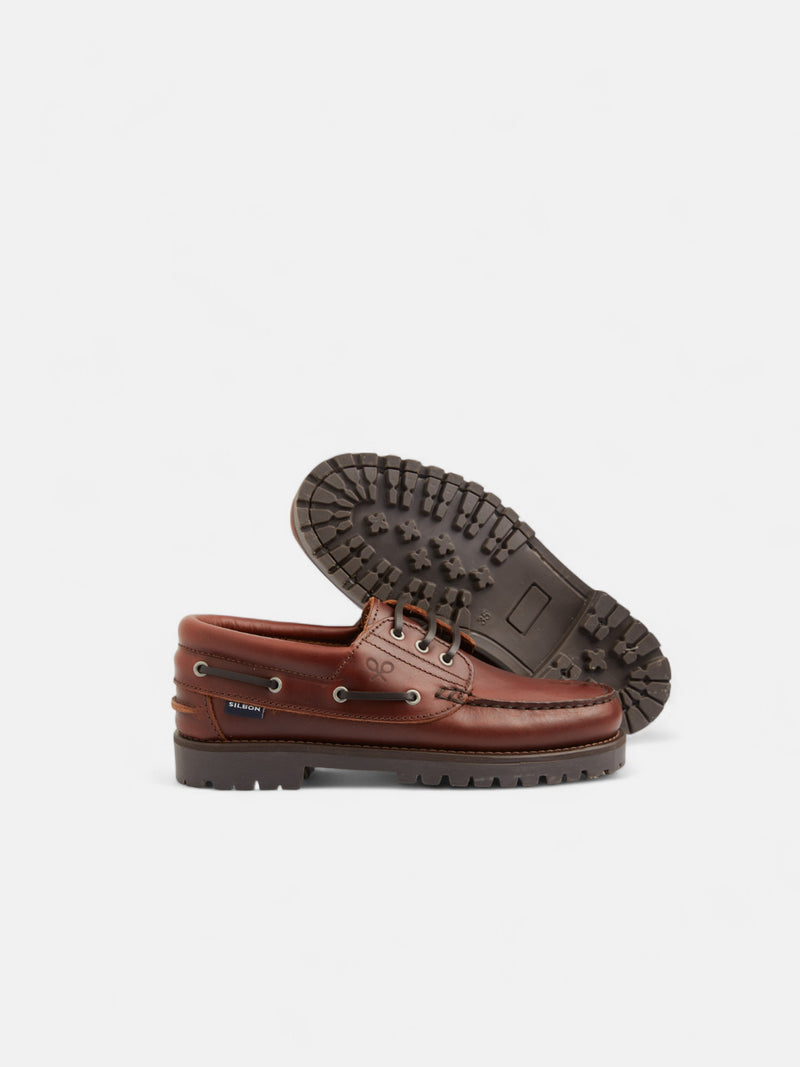 Zapato sport kids nautico piel marron