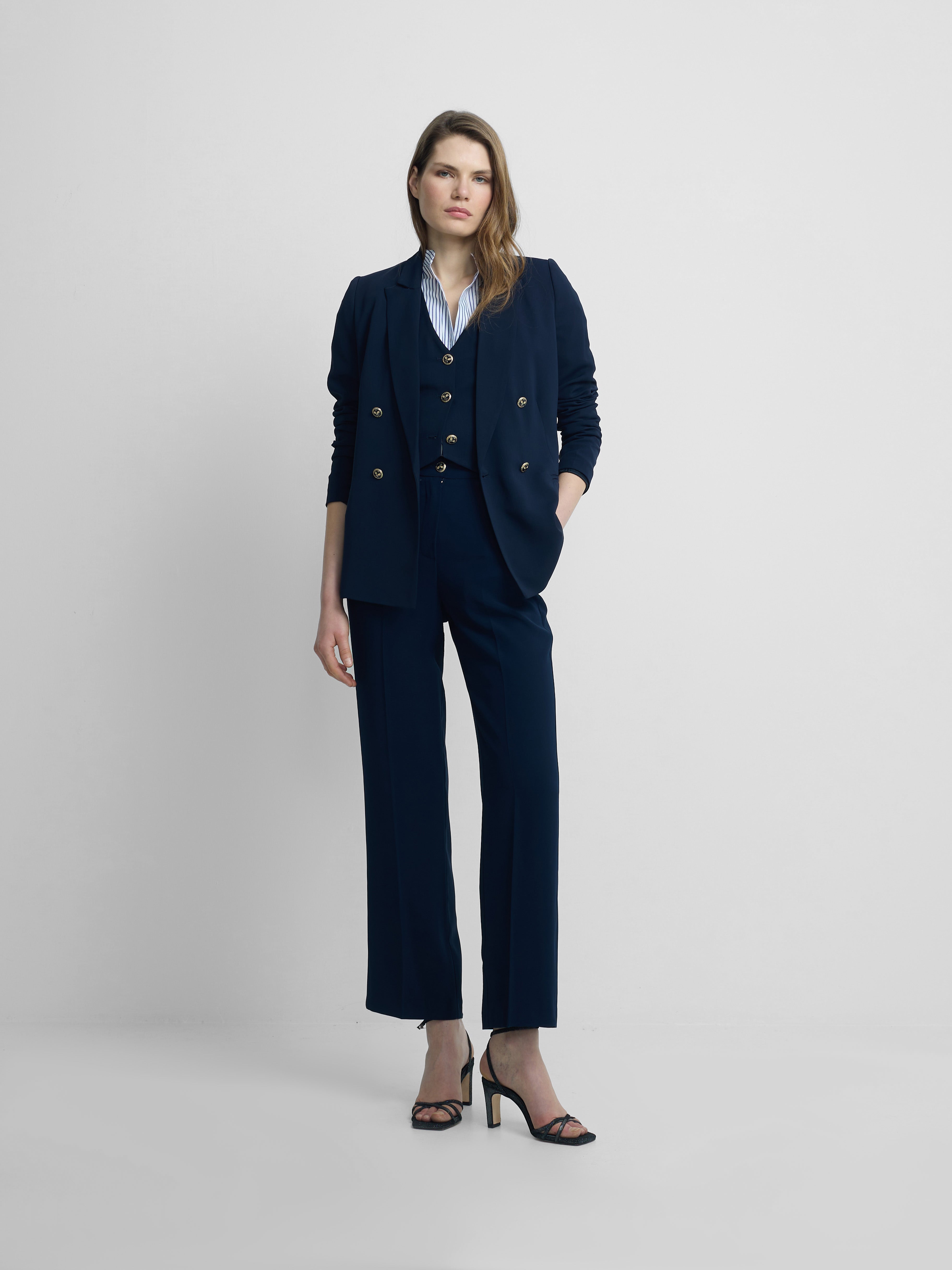 Veste blazer femme classique bleu marine