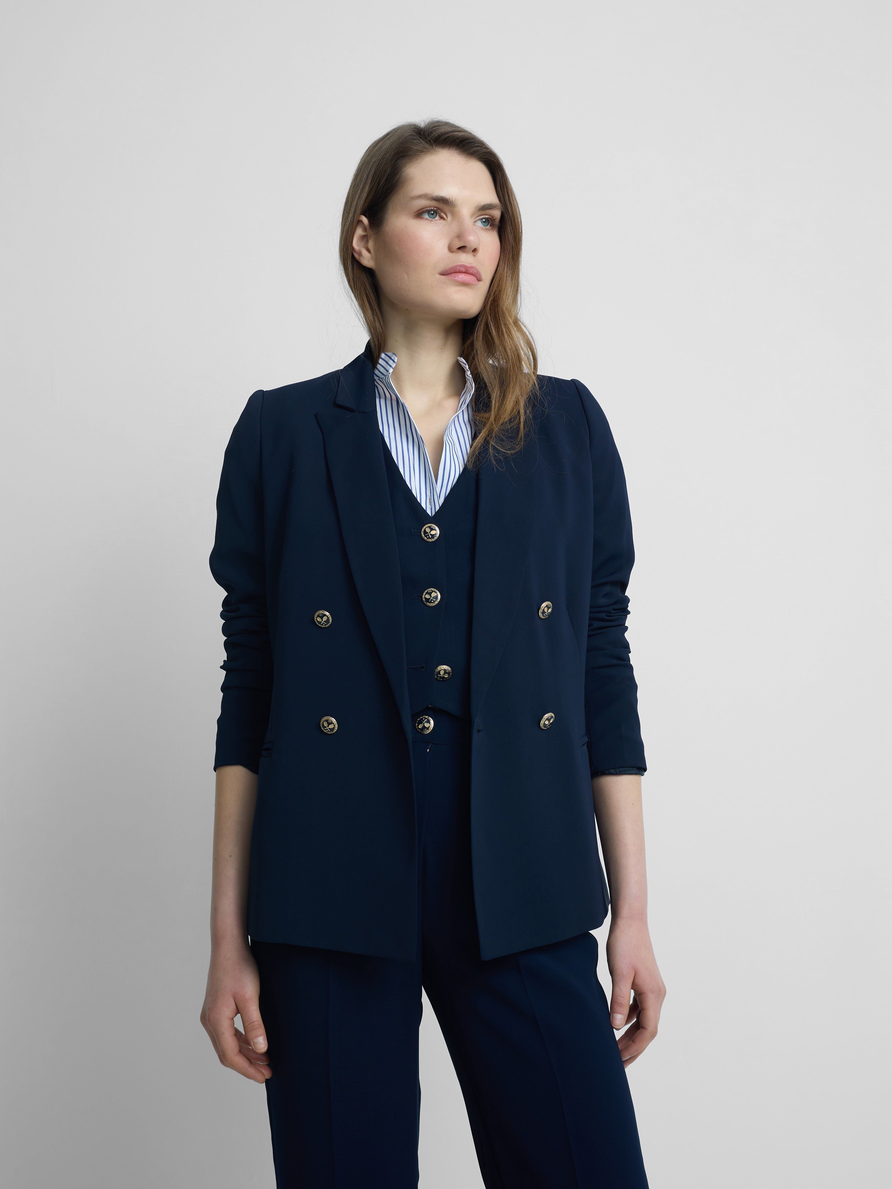 Veste blazer femme classique bleu marine