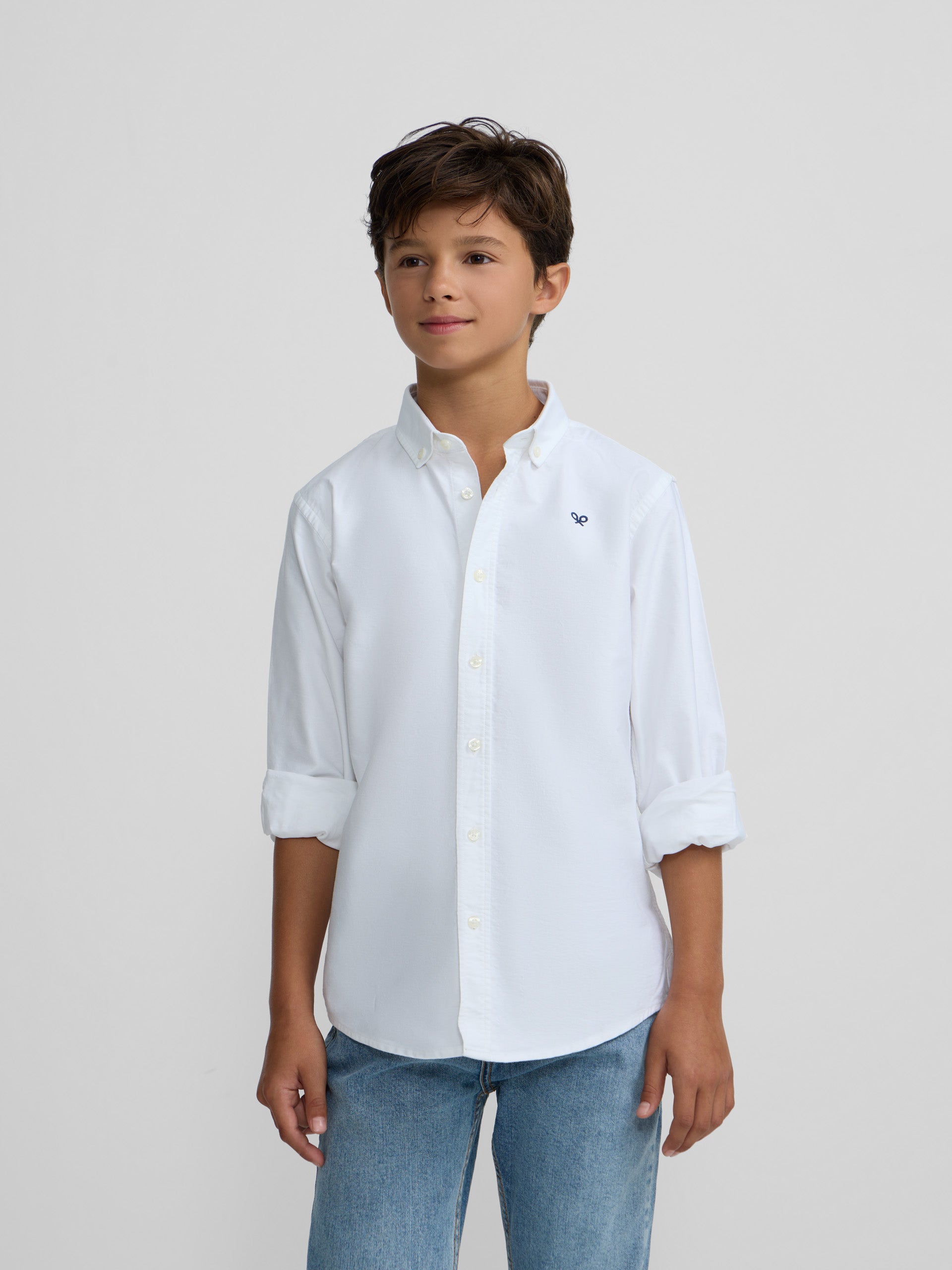 Classic white oxford sport shirt for kids