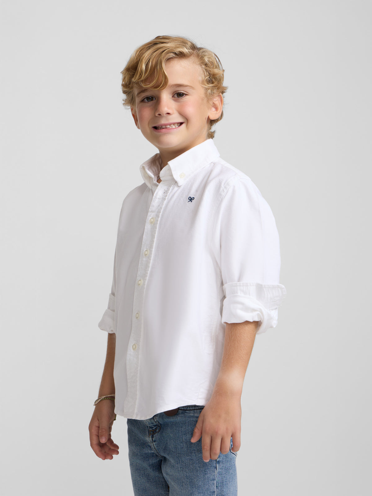 Camisa sport kids clasica oxford blanca
