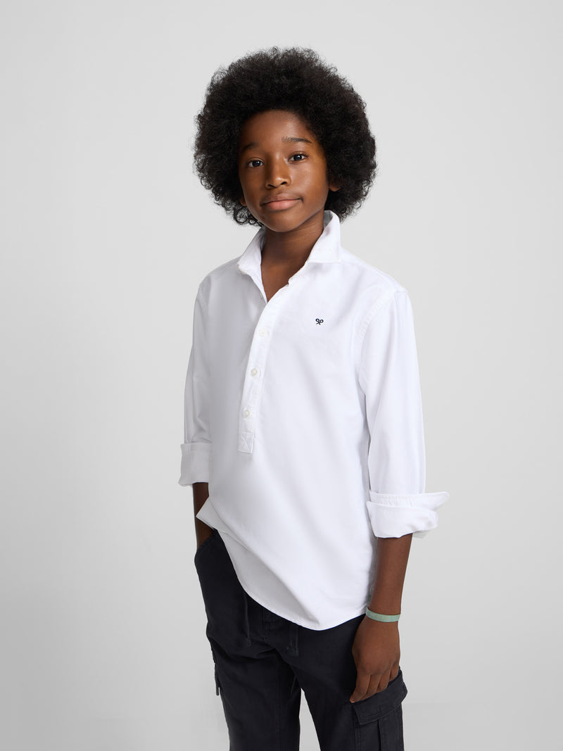 Polera sport kids clasica oxford blanca
