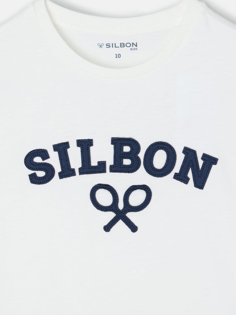 T-shirt enfant raquette demi blanche