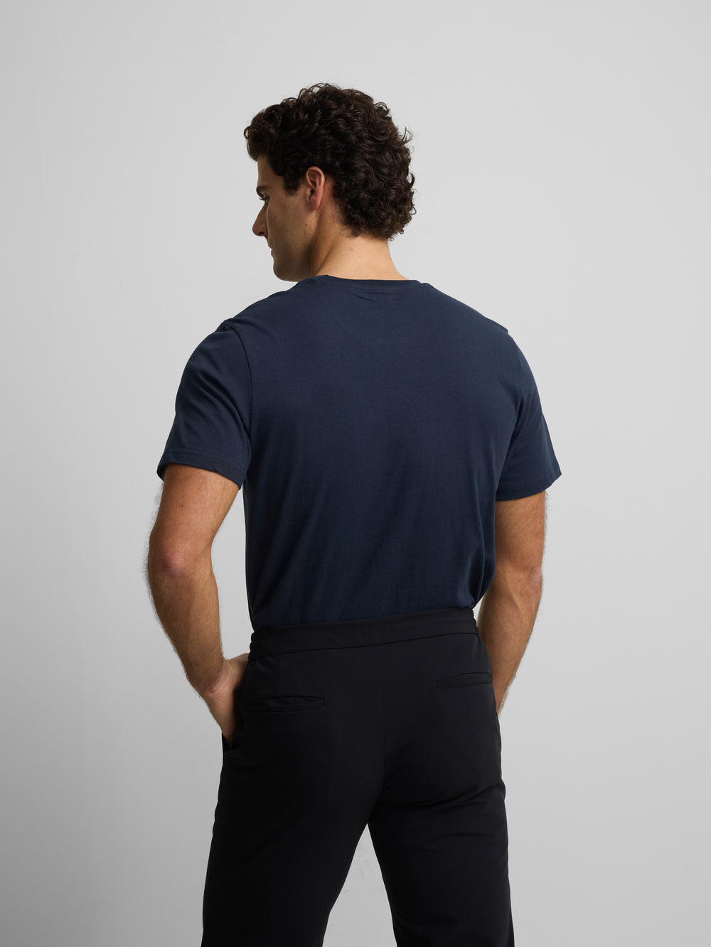 Camiseta silbon minilogo azul marino