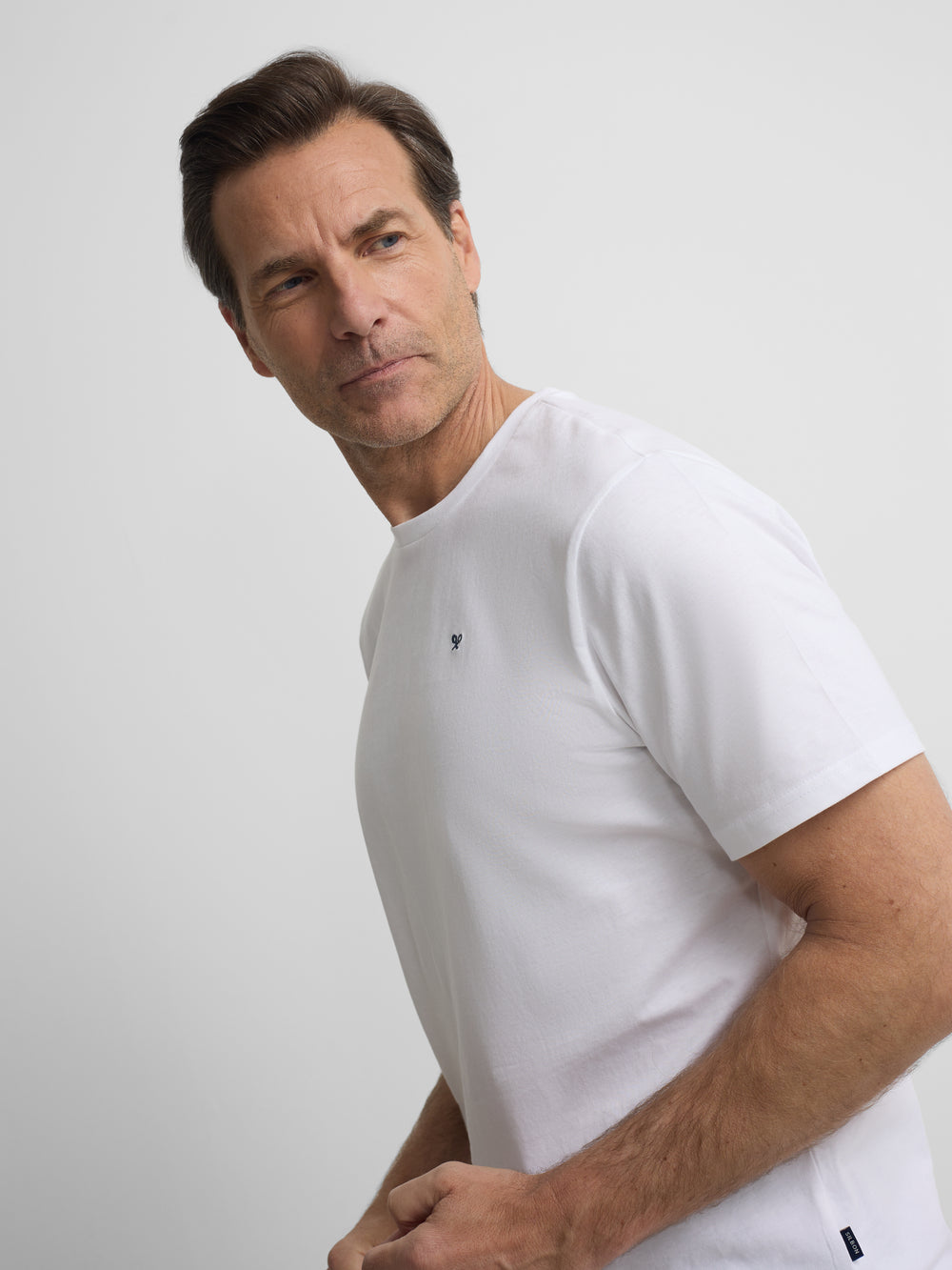 Camiseta silbon minilogo blanco