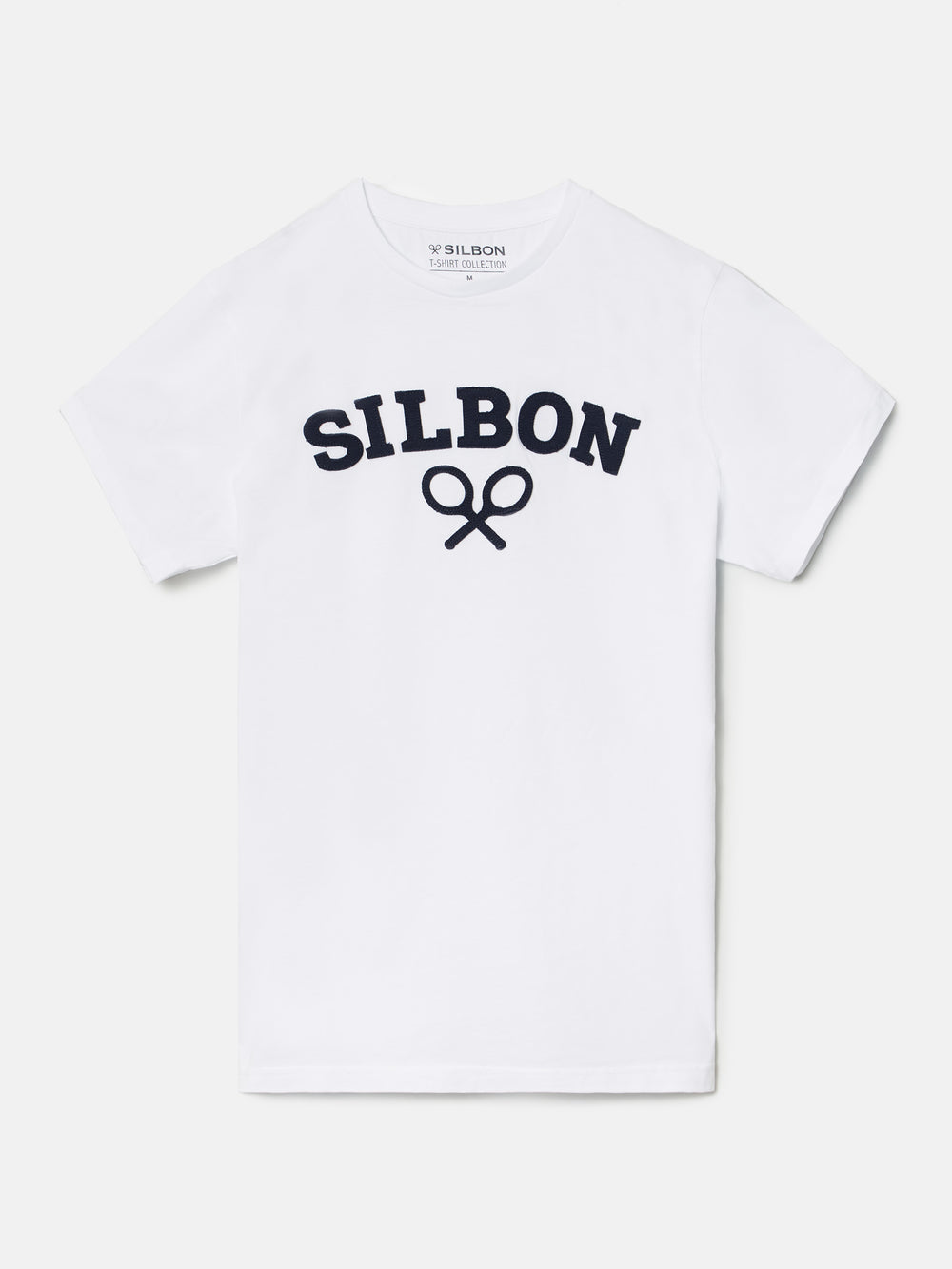 Camiseta silbon raqueta media blanca