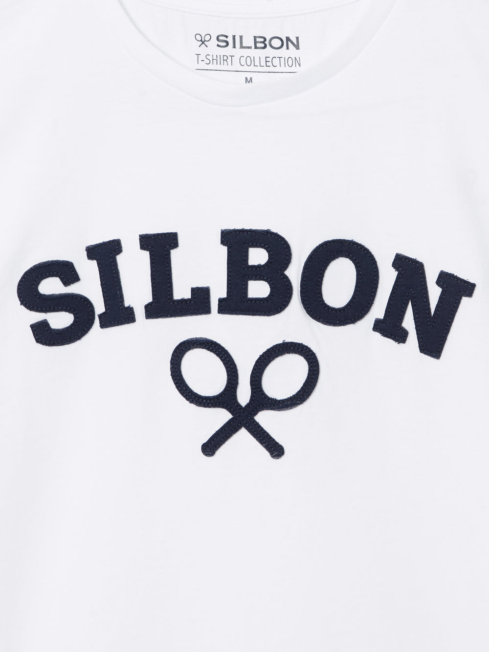 Camiseta silbon raqueta media blanca