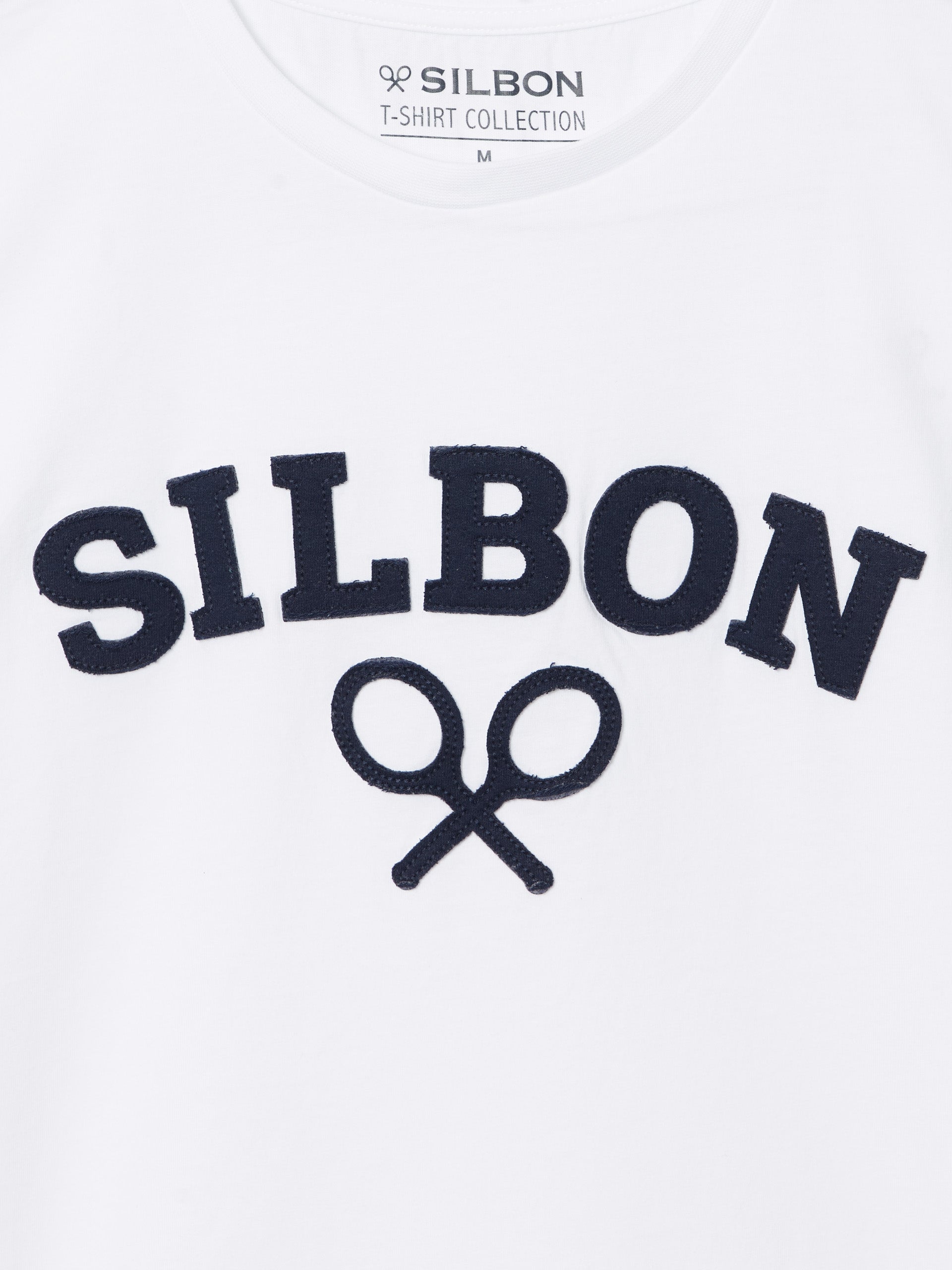 Silbon white half racket t-shirt