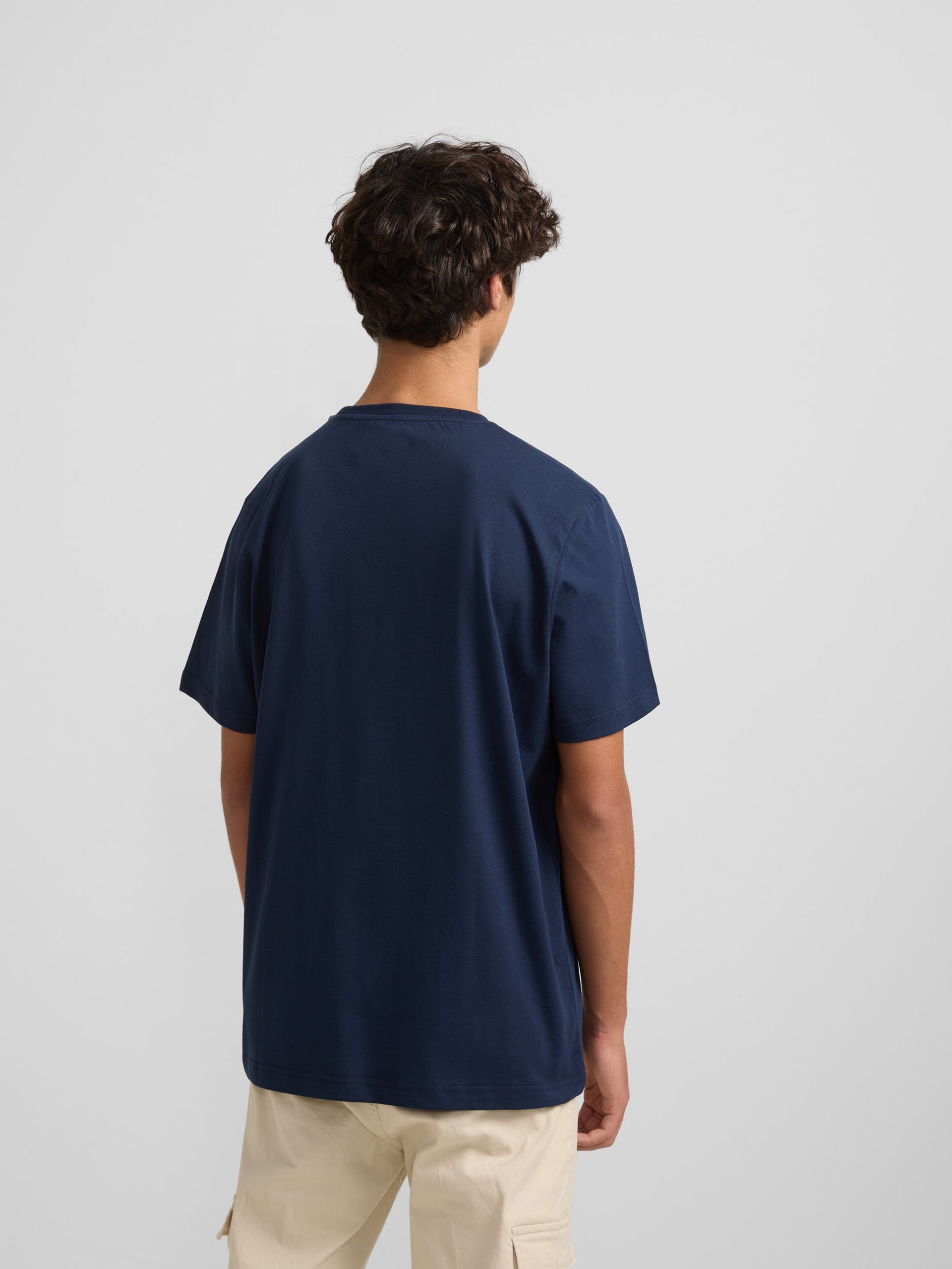 Silbon navy blue half racket t-shirt