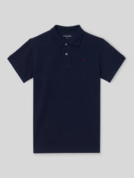 Polo classique uni bleu marine