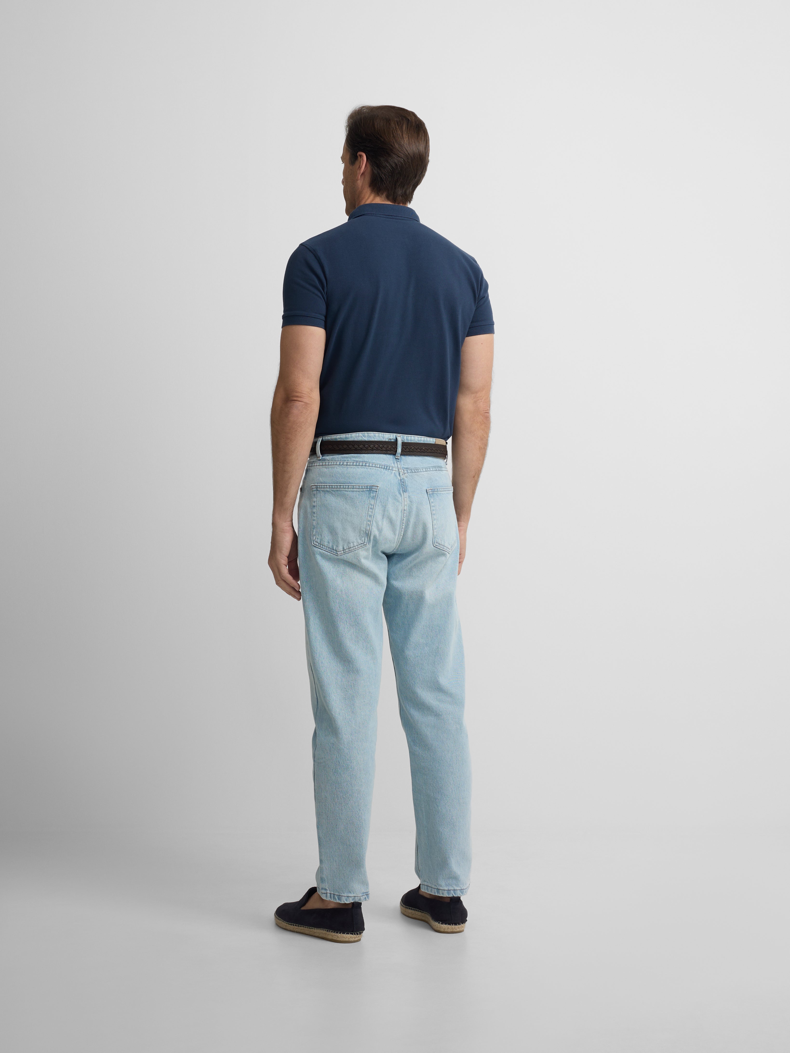 Polo classique uni bleu marine