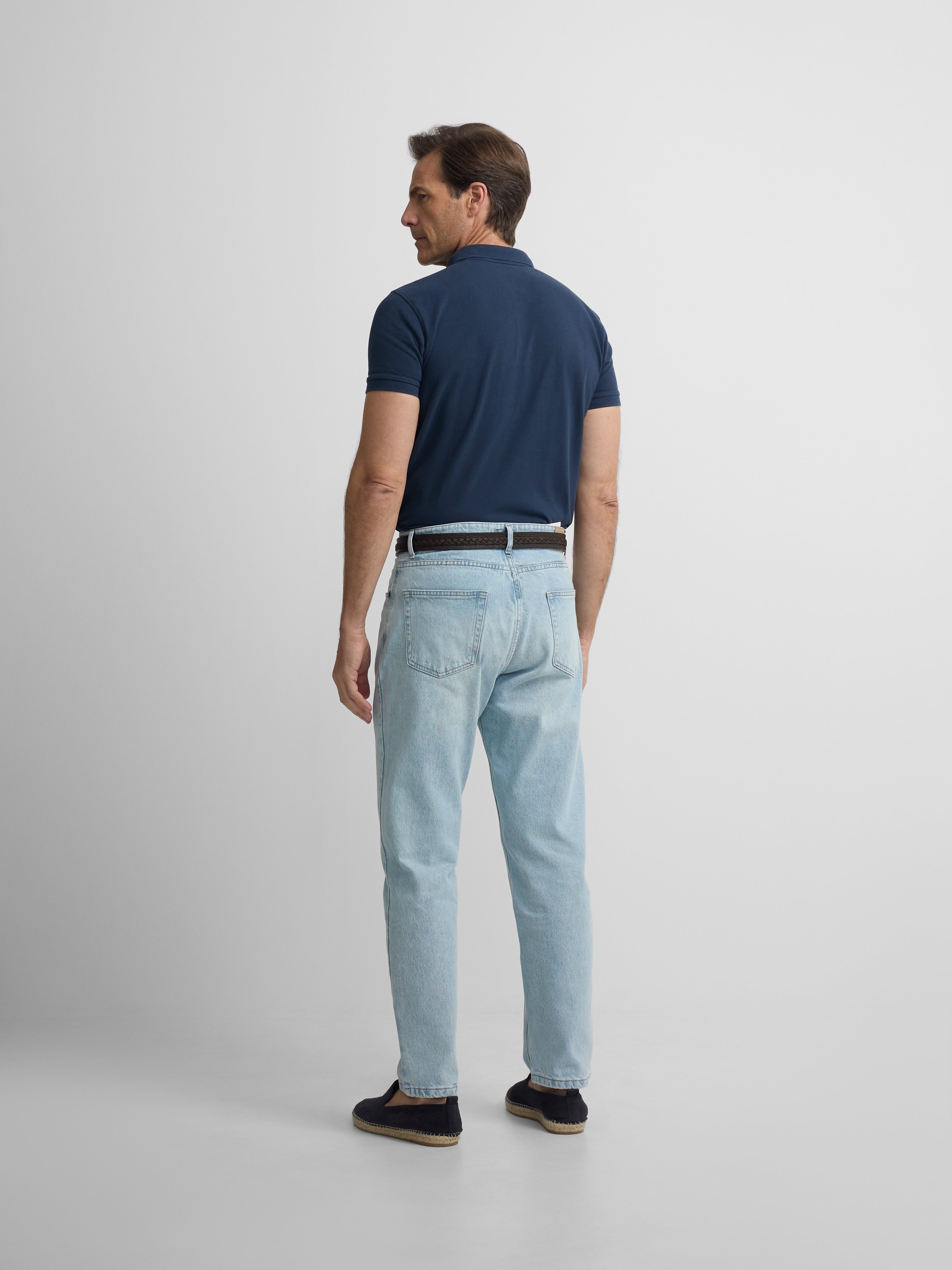 Polo classique uni bleu marine