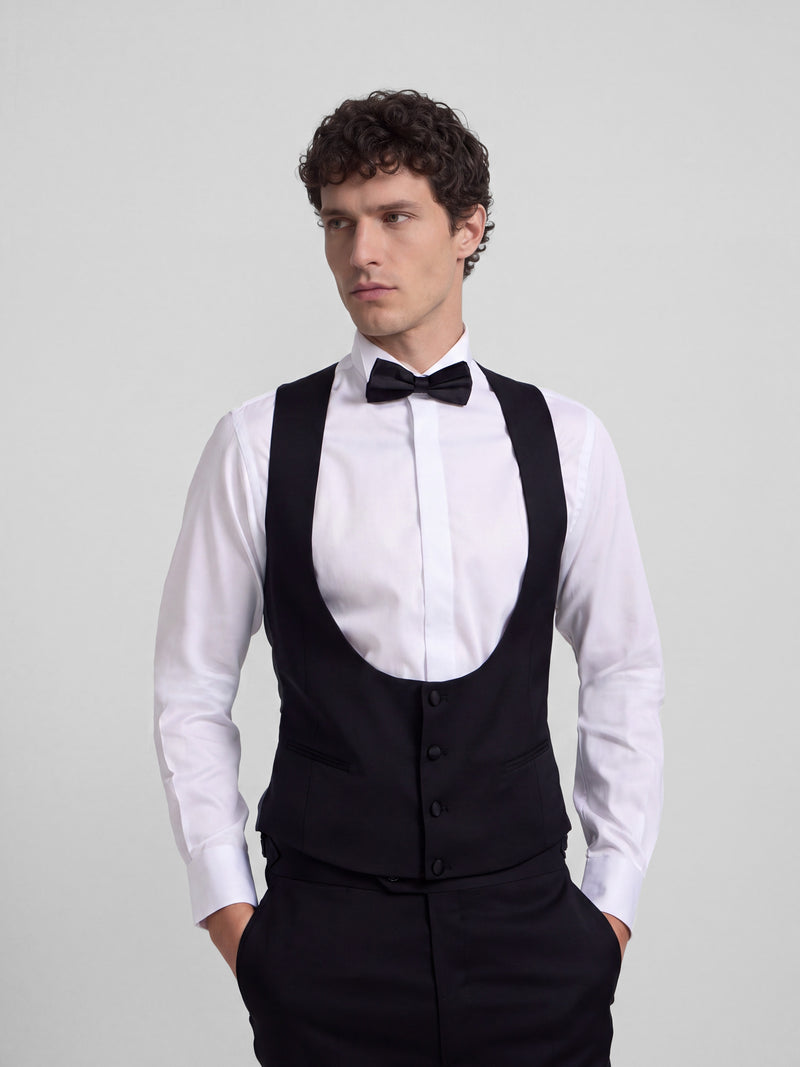 Gilet smoking classique noir