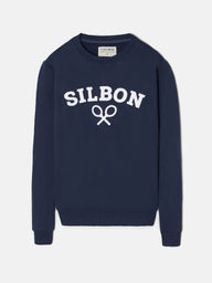 Sweat-shirt Silbon raquette demi bleu marine