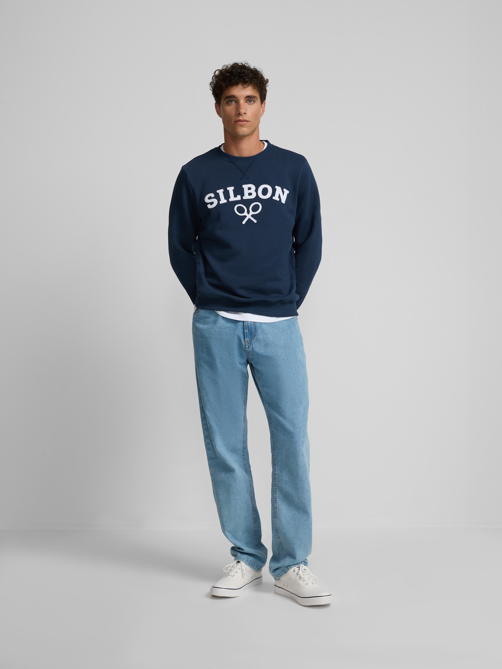 Sudadera silbon raqueta media azul marino