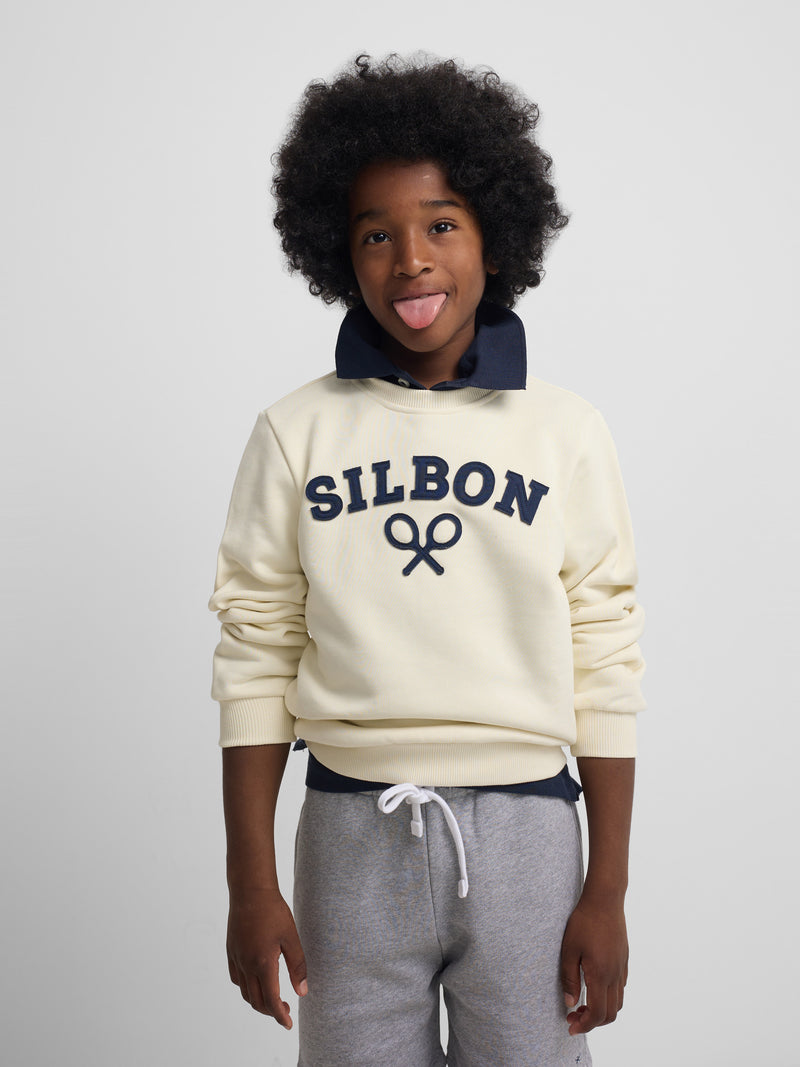 Sudadera kids raqueta media crema