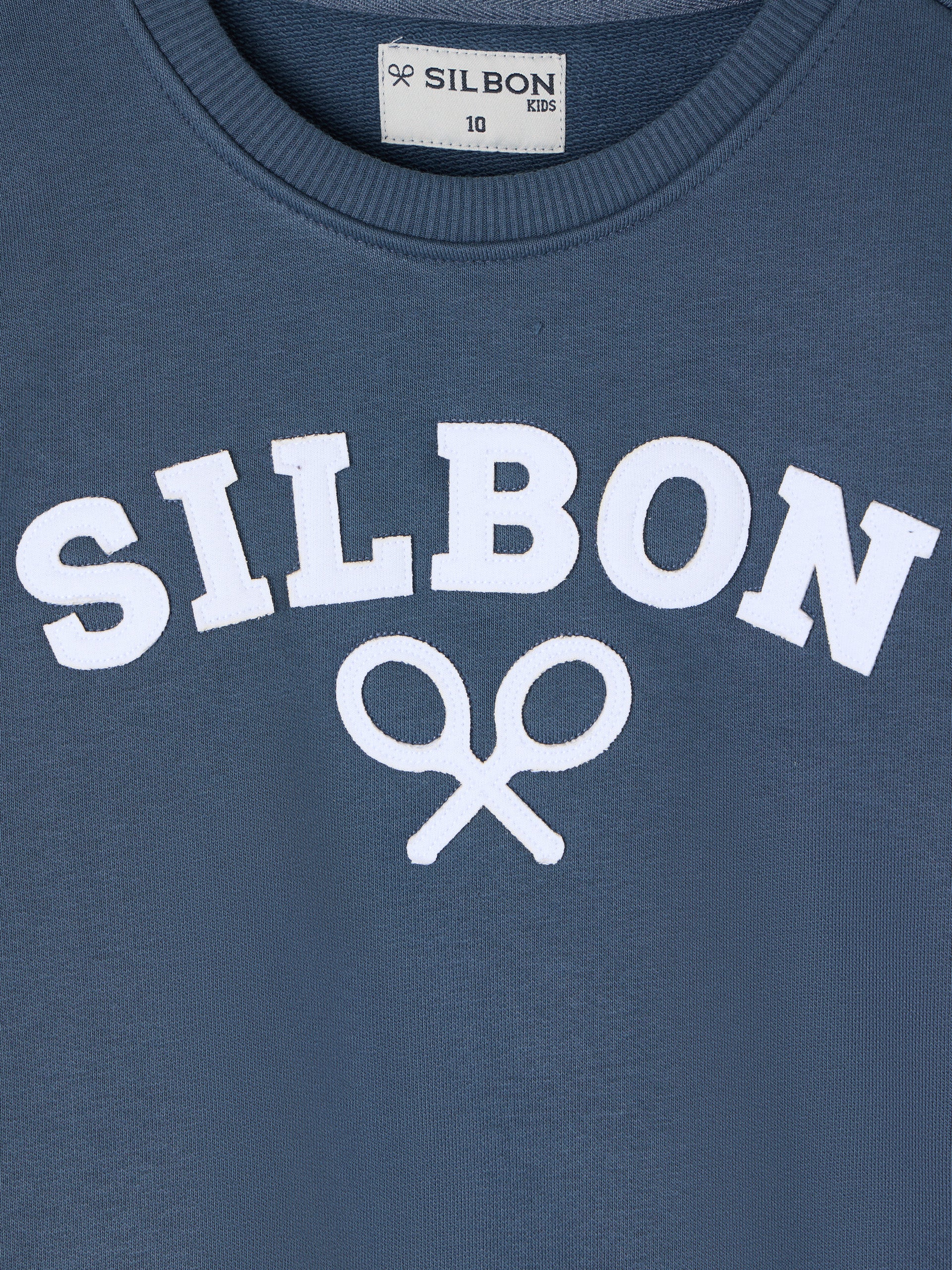 Kids navy blue half racket sweatshirt