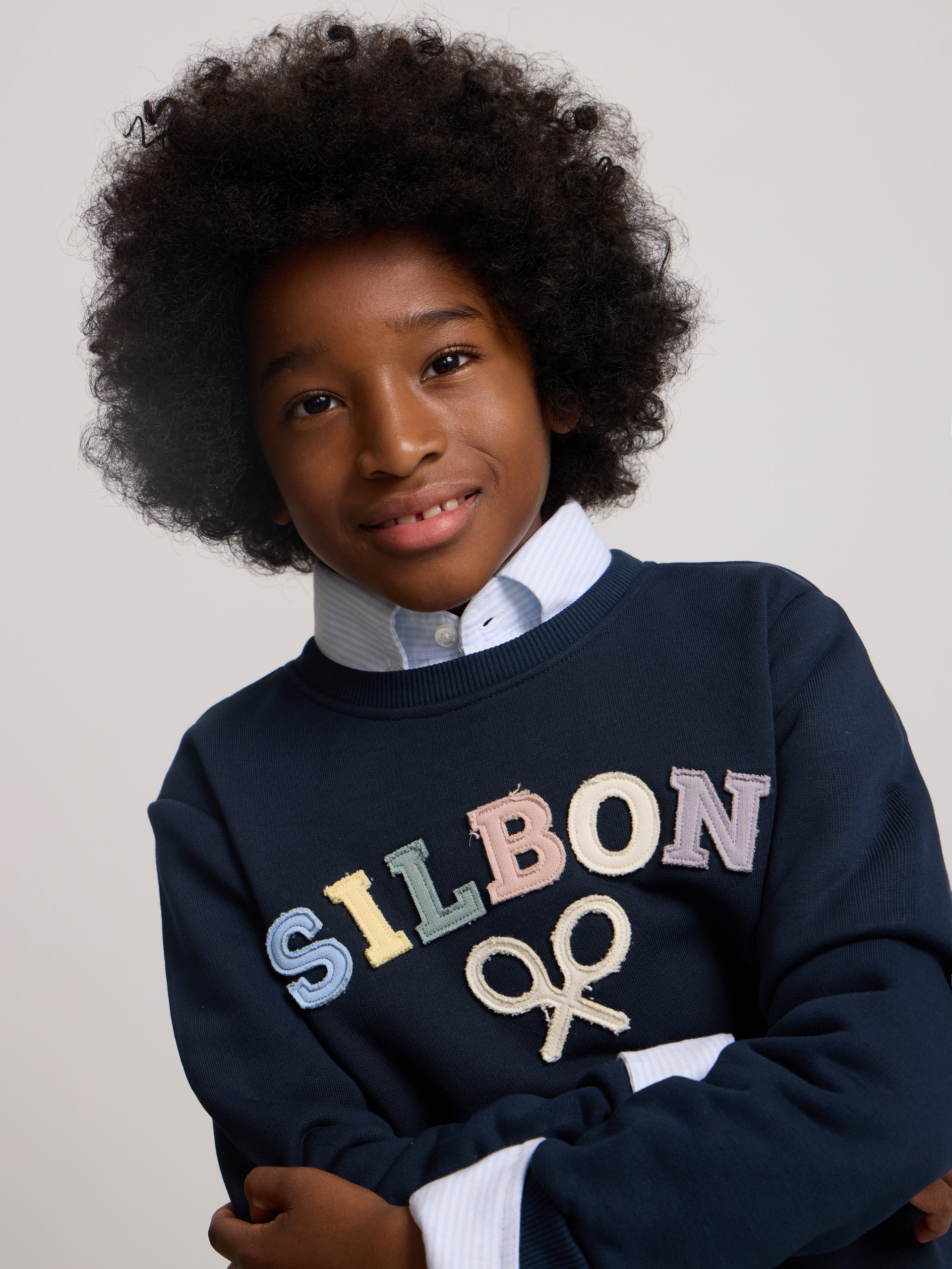Sweat-shirt enfant raquette demi multicolore