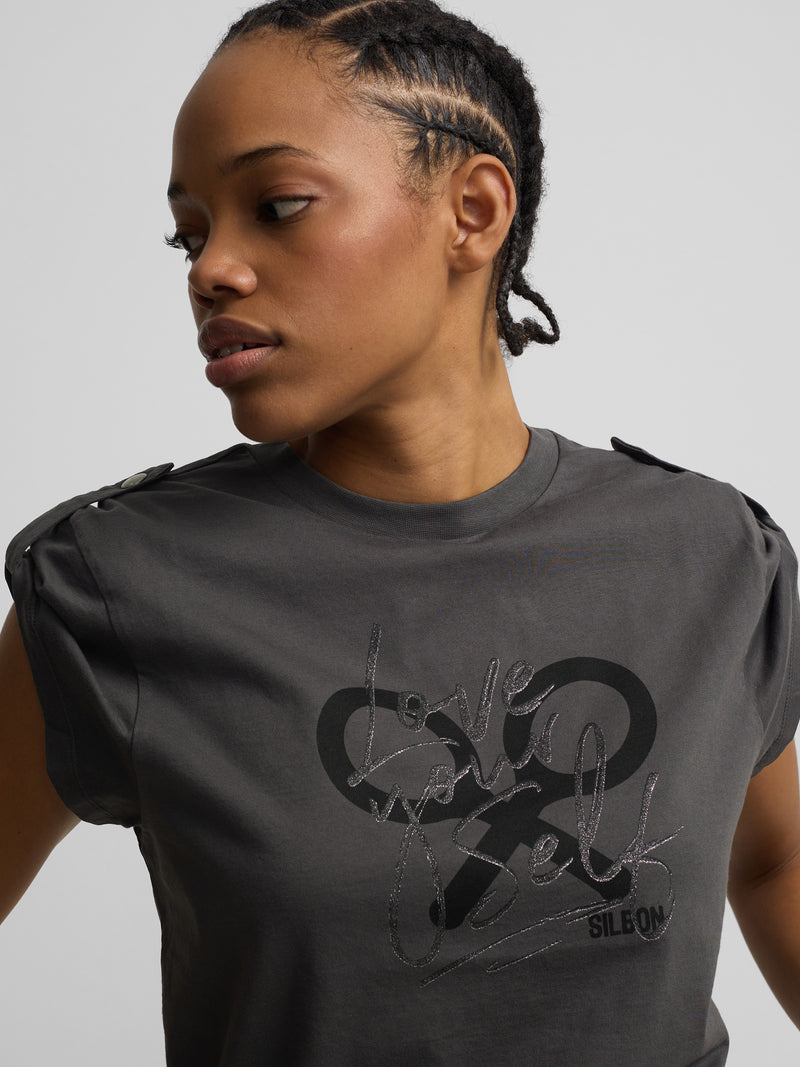 Camisola mulher manga enrolada preta