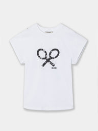 Camiseta mulher manga enrolada branca
