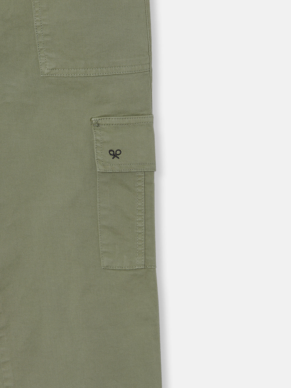 Pantalon cargo en denim kaki pour femme