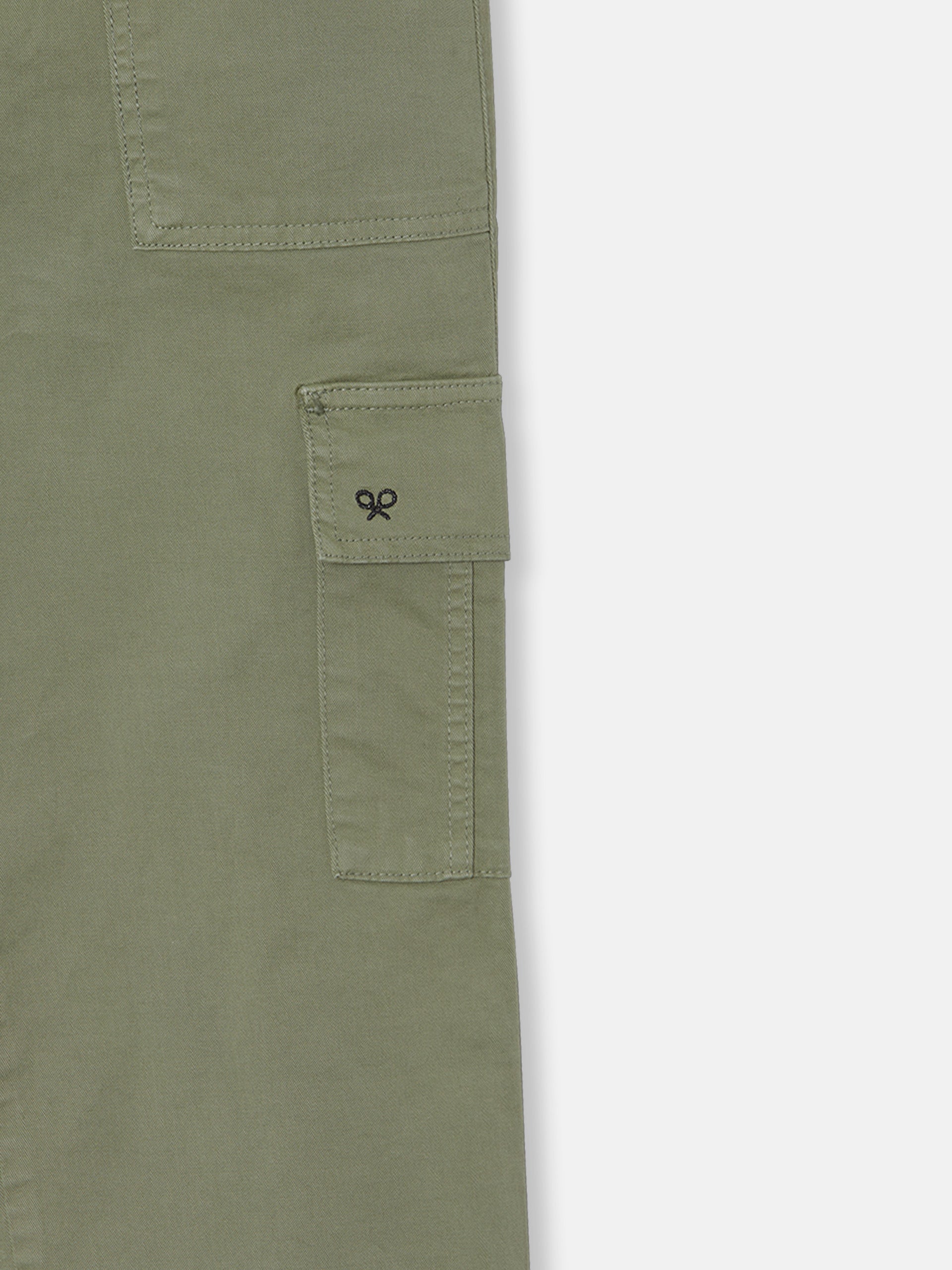 Women's khaki denim cargo pants