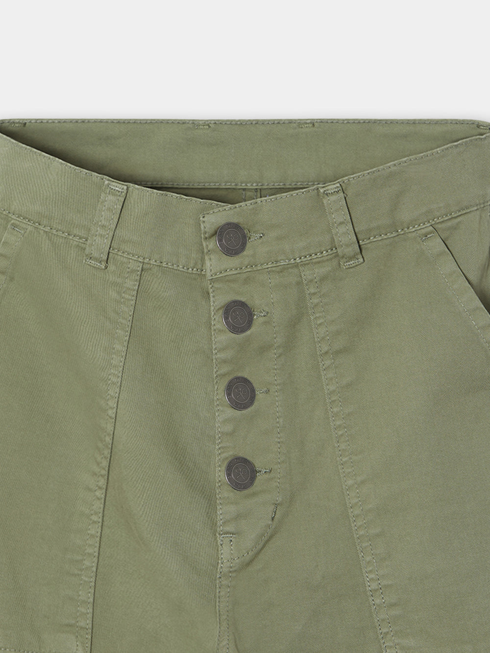 Pantalon cargo en denim kaki pour femme