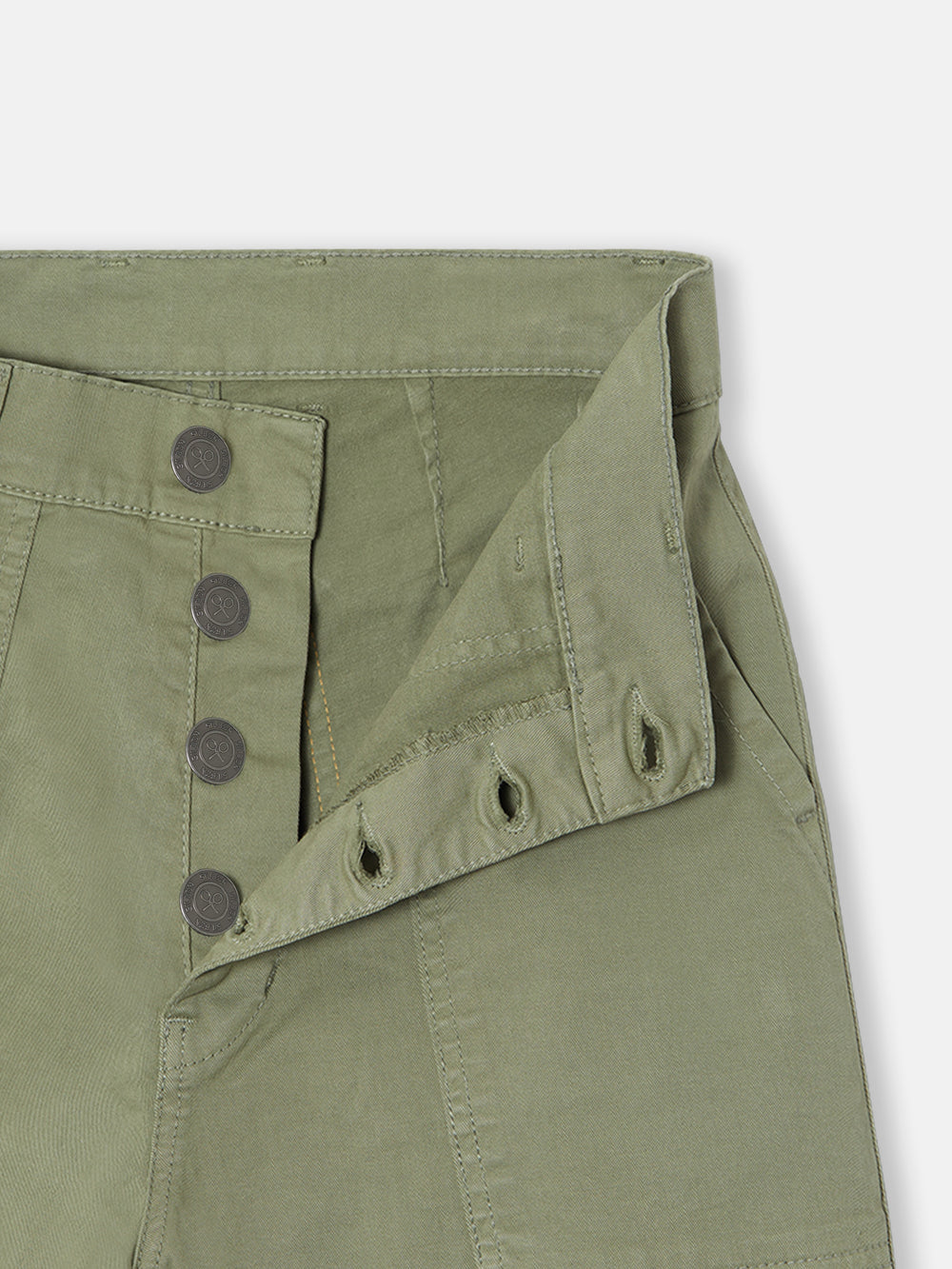 Pantalon cargo en denim kaki pour femme