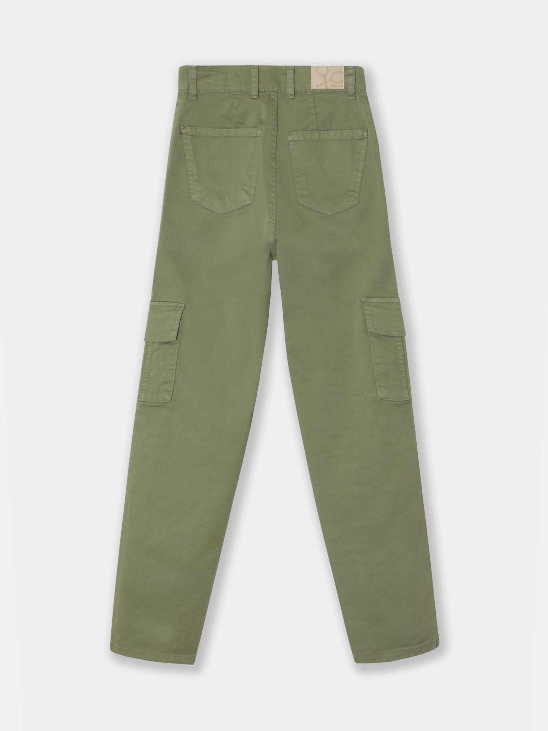 Women's khaki denim cargo pants
