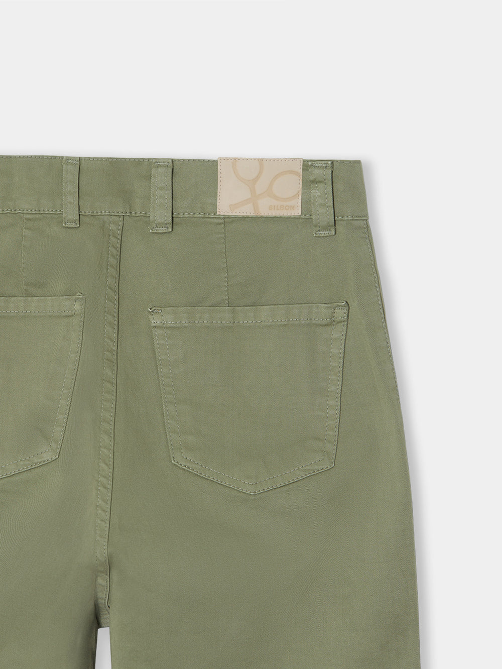 Pantalon cargo en denim kaki pour femme