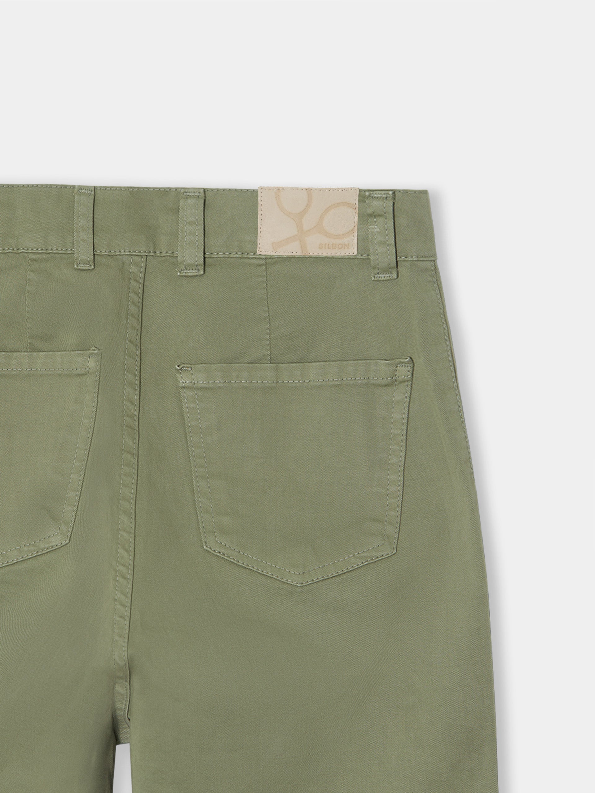 Women's khaki denim cargo pants