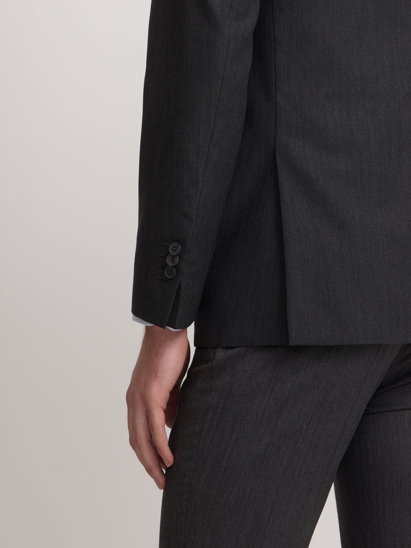 Veste de costume classique à chevrons gris