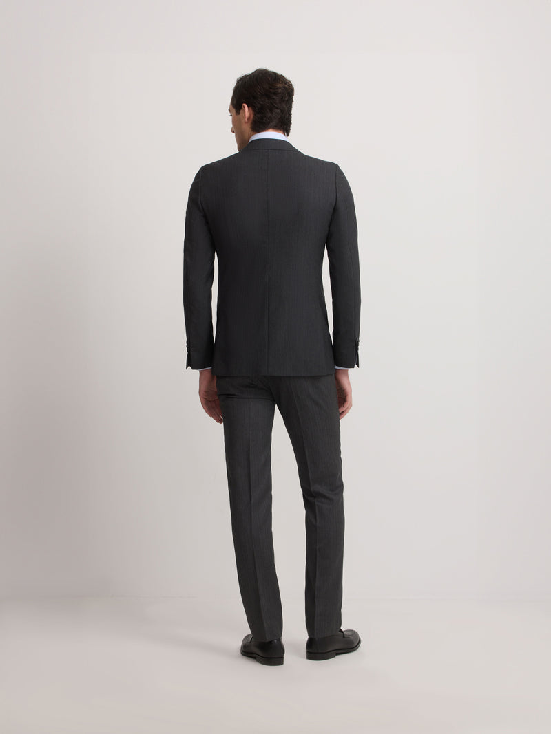 Veste de costume classique à chevrons gris