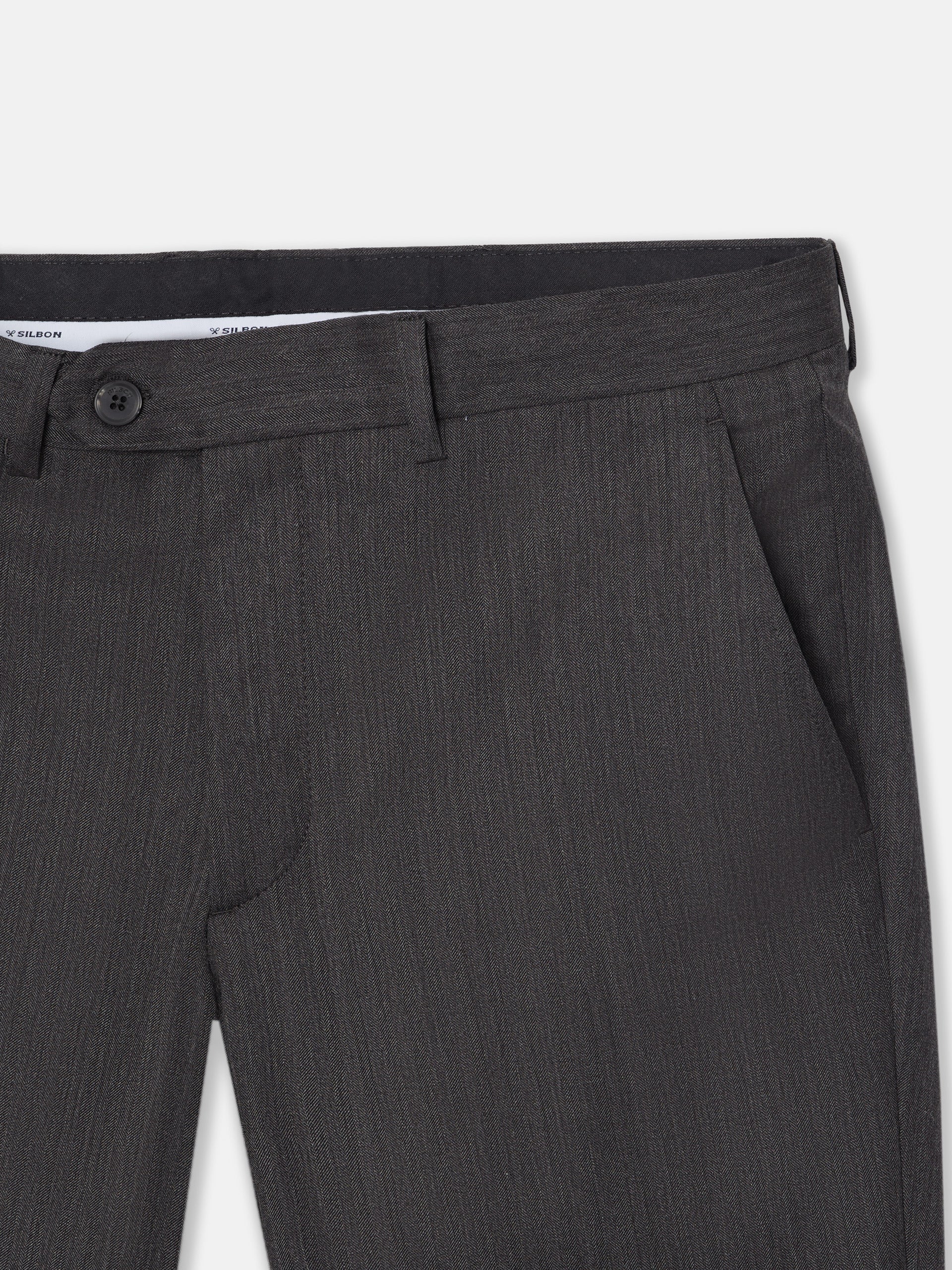 Classic gray herringbone suit trousers
