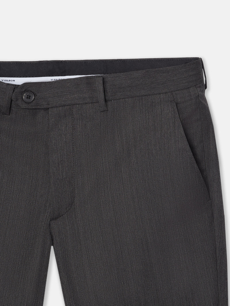 Pantalon de costume classique à chevrons gris