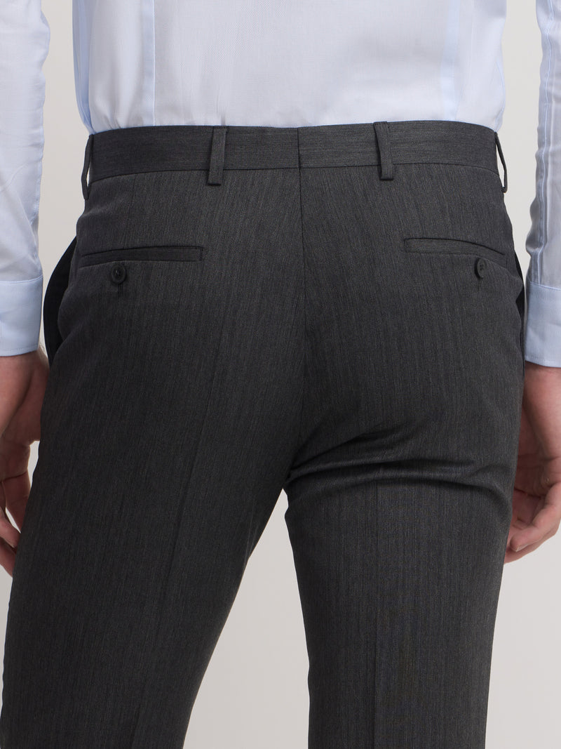 Pantalon de costume classique à chevrons gris
