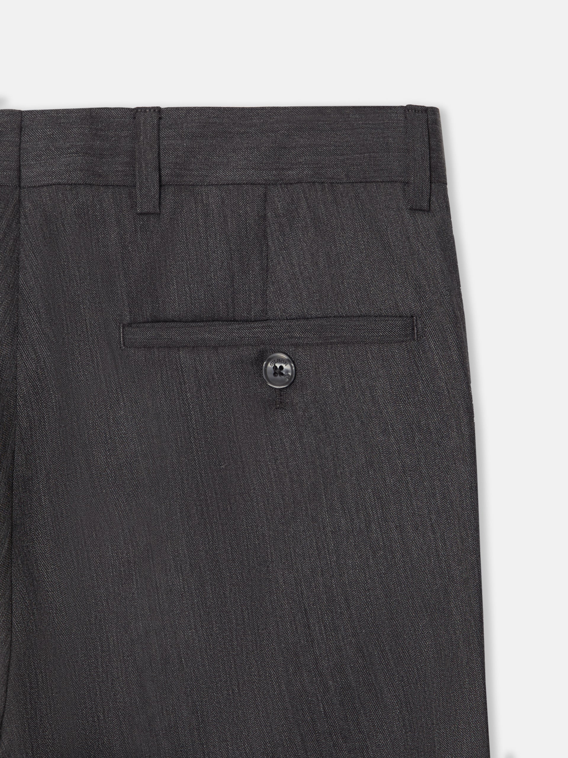 Classic gray herringbone suit trousers