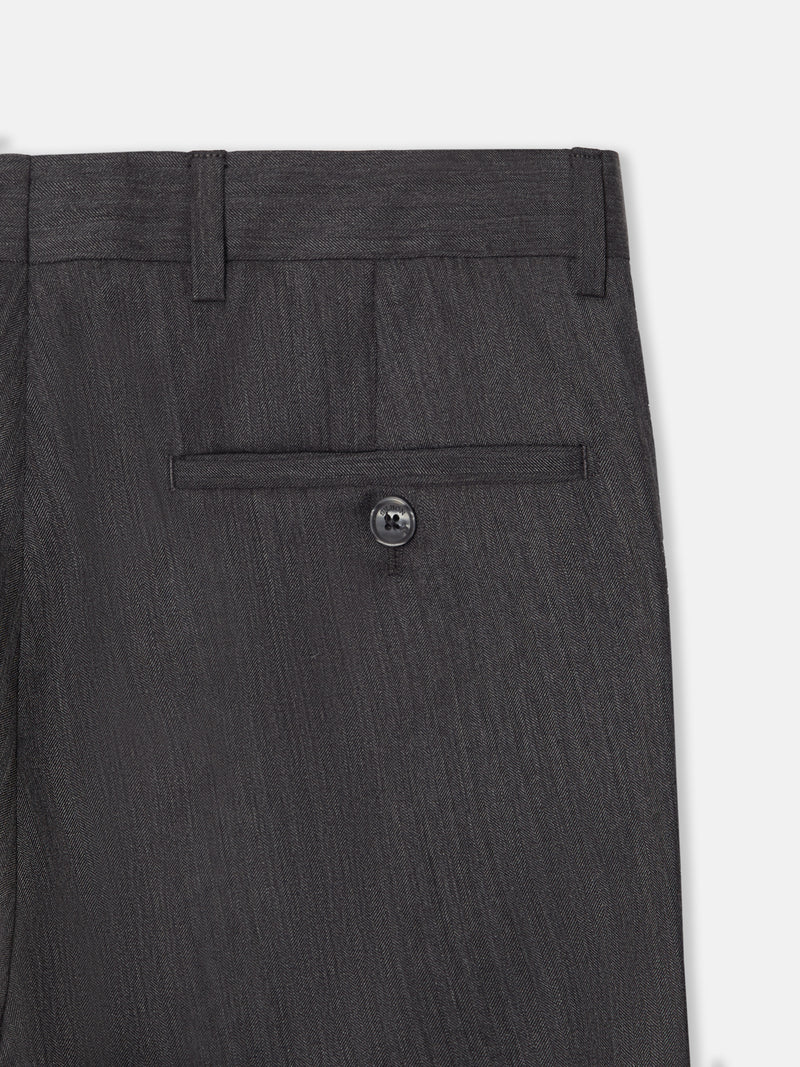 Pantalon de costume classique à chevrons gris