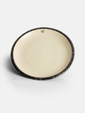 Assiette plate en céramique émaillée bicolore