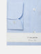 Chemise habillée à fines rayures bleu ciel, poignets simples