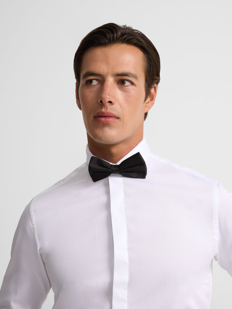 Camisa vestir cuello esmoquin blanca