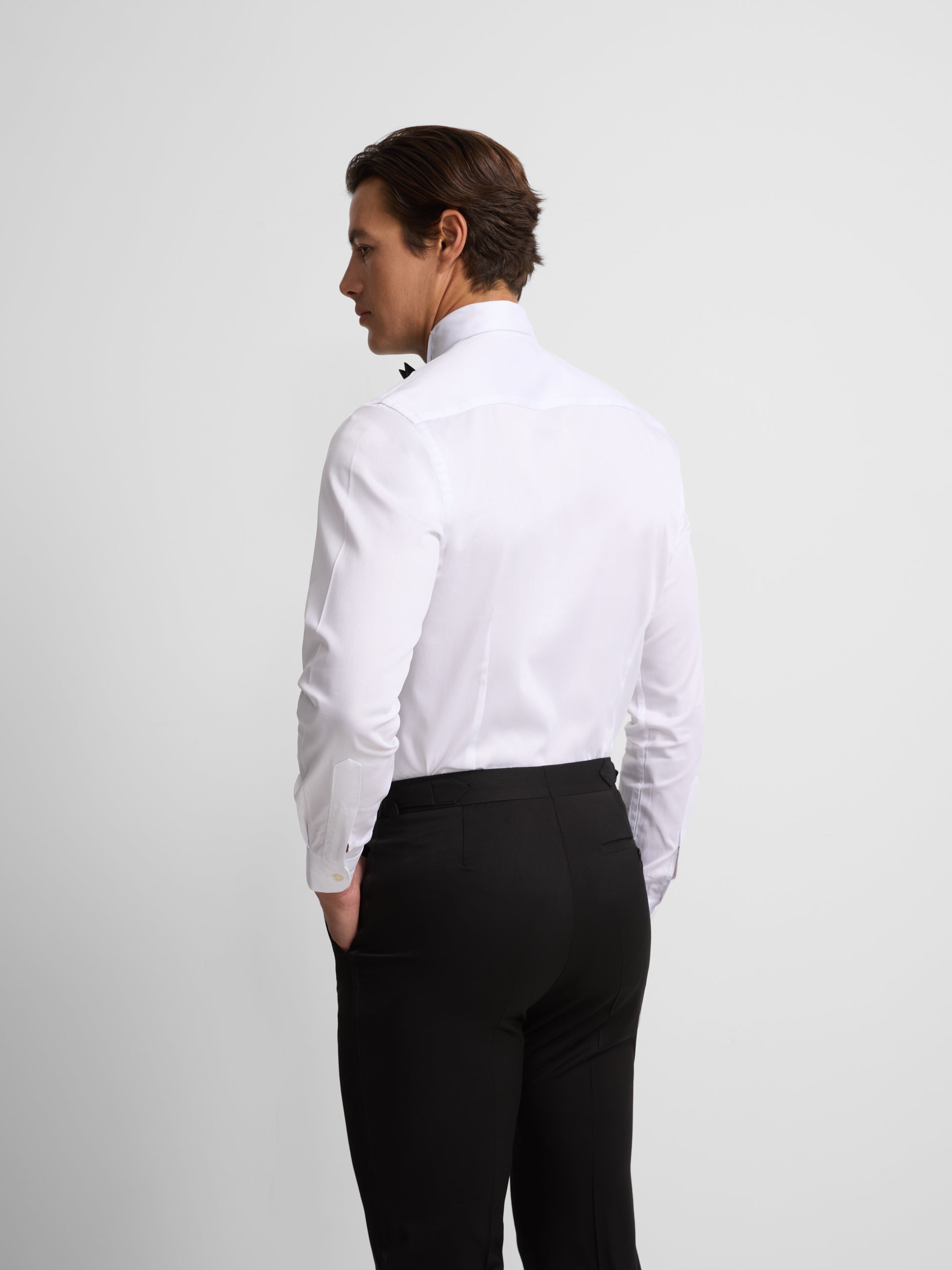 Camisa vestir cuello esmoquin blanca