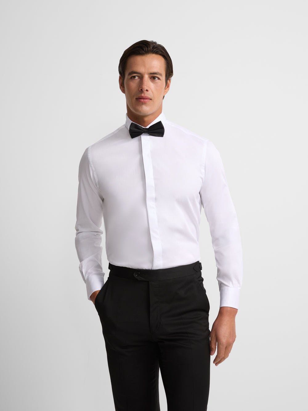 Chemise habillée col smoking blanche