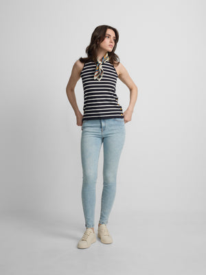 Calças de mulher slim fit ganga clara