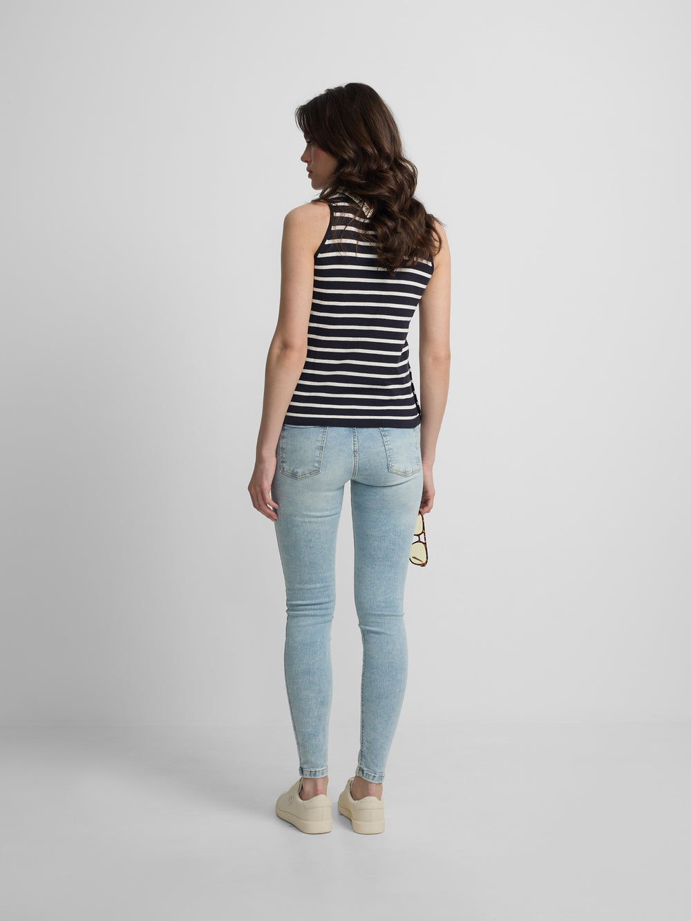 Pantalon femme slim fit denim clair
